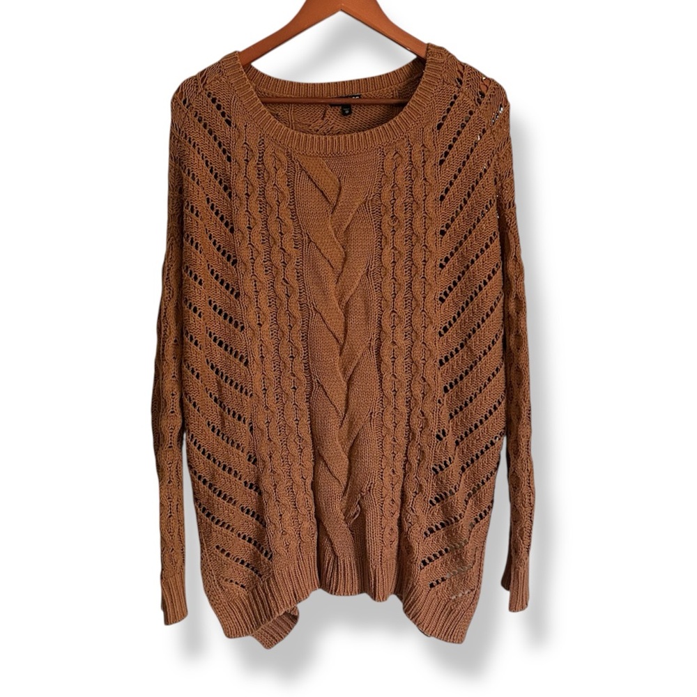[Express] Camel Brown Cable Knit Sweater